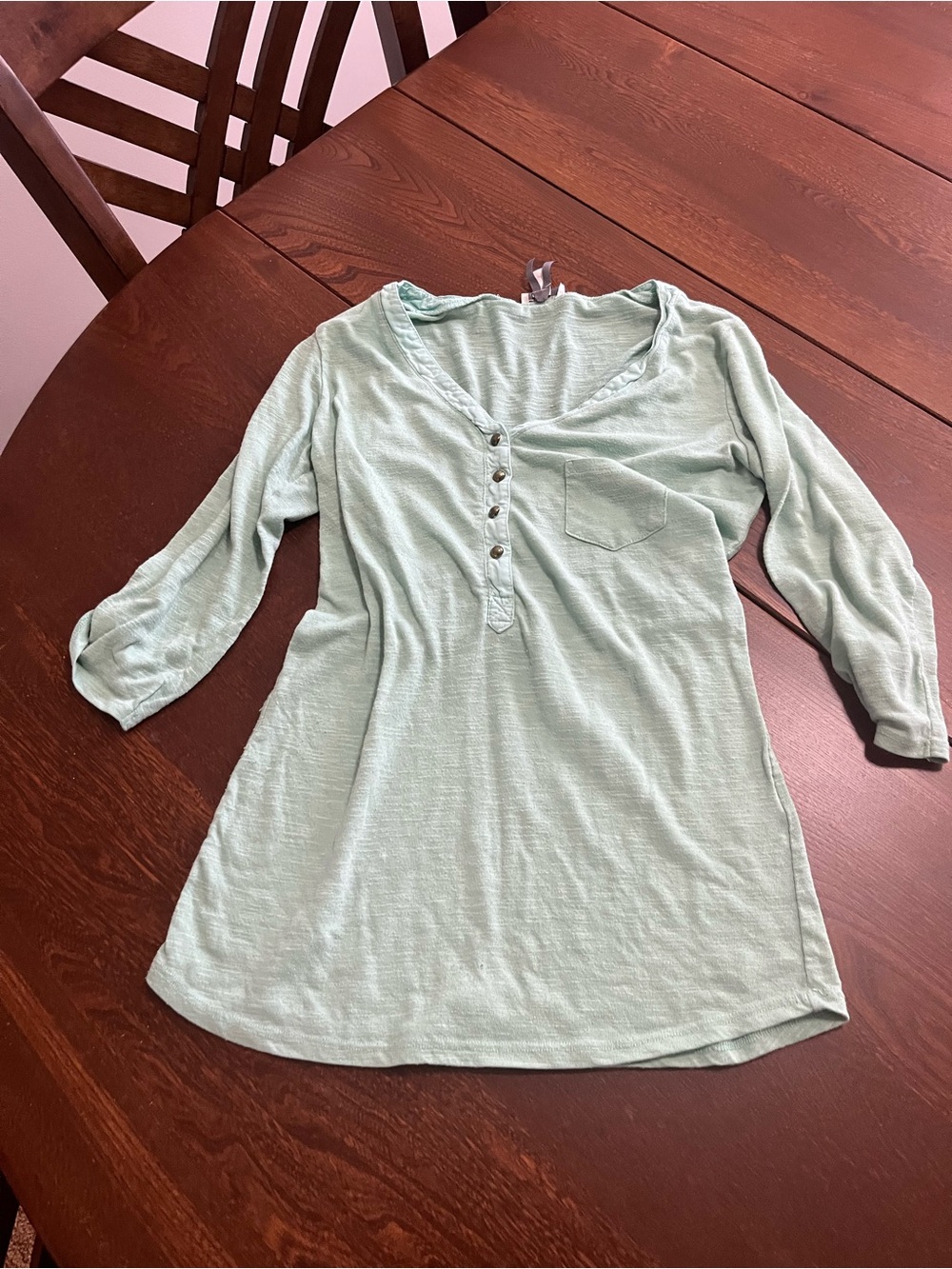 Dynamite Light Mint Henley Tunic Top